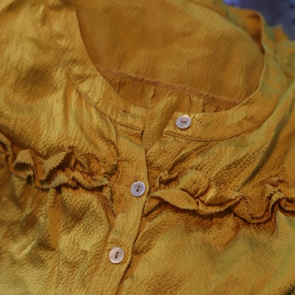 J. Crew | Mustard Textured Blouse - Picture 4 of 10